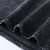 Cotton washed old letter printed cartoon style T-shirt