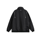 Unisex Jacket Loose Lapel Mechanical Style Jacket Men and Women Same Coat