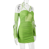 Women Dresses Dress Sexy Sling Backless Hollow Slim Dress (Bla0420)