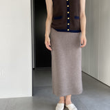 Women Knitted Skirt Autumn and Winter Knitting Straight Skirt Sheath Skirt