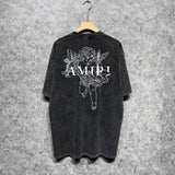 Amiri T-shirt Washed and Worn Retro Short Sleeve T-shirt