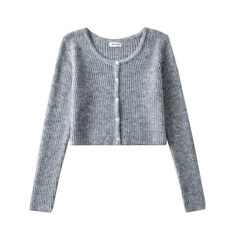 Women Sweater Knitwear Single-Breasted Knitted Cardigan for Women Autumn Short Long Sleeve Top
