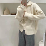Women Knitwear Autumn and Winter Turtleneck Sweater Loose Knitted Cardigan
