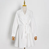 Women Dresses Short Skirt Spring Shirt Dress (Qymy0409)