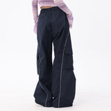 Men Sweatpants Wide Leg Trousers Men's Loose Casual Striped Sports Straight Pants