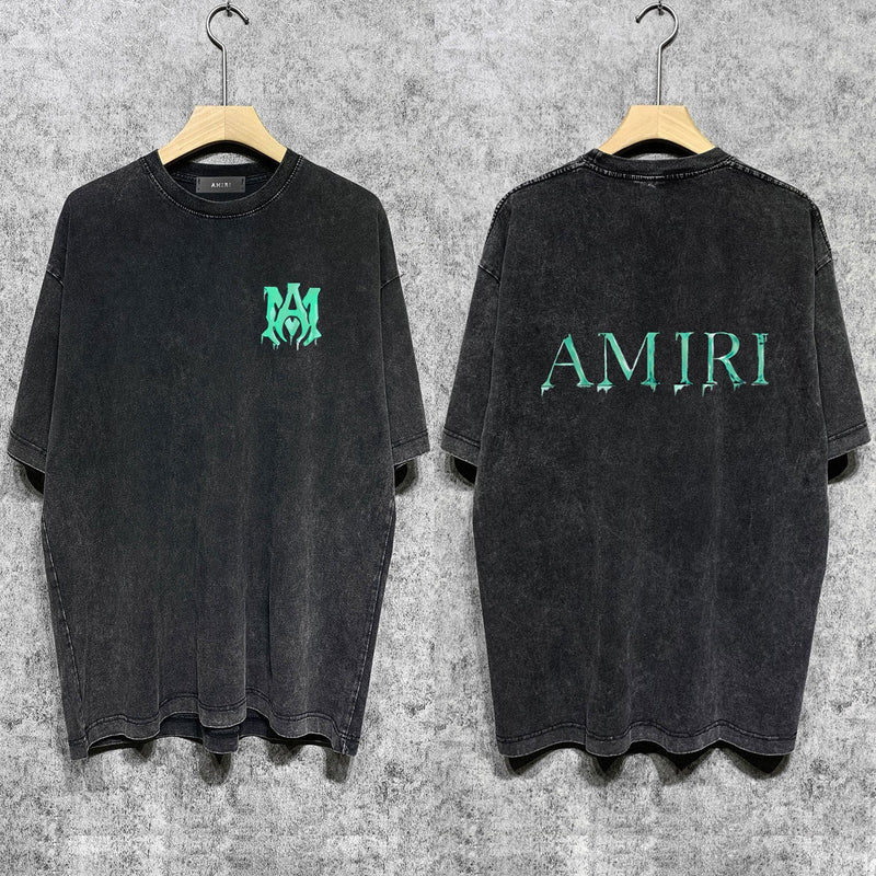 Amiri T-shirt Washed and Worn Retro Short Sleeve T-shirt