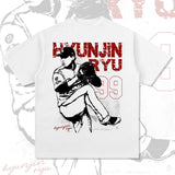 Men Vintage baseball T-Shirt Liu Xianzhen retro hyunjin ryui print short-sleeved crew neck casual T-shirt