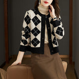 Women Knitted Cardigan Spring Knitted Cardigan Short Knitted Sweater Coat