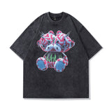 Men T Shirt Cartoon Printed Short Sleeve T-shirt Vintage