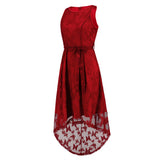 Women Date Dress Summer Butterfly Embroidery Mesh Lace Dress