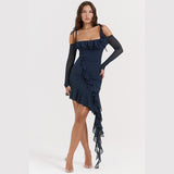 Women Dresses Long Sleeve Dress Sexy Hip Skirt