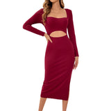 Women Dress Sexy Cutout Slit Sheath Skirt