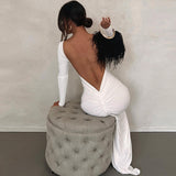 Women Dresses Sexy Backless Slim Fit Dress