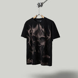 Travis Scott T Shirts x WWE joint model flame skull letter SAGE THE STAGE letter print retro short-sleeved T-shirt
