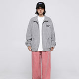 Unisex Jacket Autumn Striped Embroidered Jacket