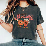 Washed Vintage Cotton Halloween Print Street Vintage T-Shirt