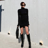 Women Dresses Autumn Sexy Turtleneck Skirt Dress