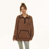 Unisex Sweater Autumn Polo Collar Embroidered Sweater