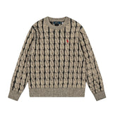 Rl ralph lauren pony crew neck top - casual, relaxed fit, knitted wool sweater - women's couple style - cross-border ready stock