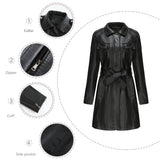 Red Leather Jacket Spring and Autumn Long Sleeve Leather Wind Coat