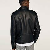 Men Motorcycle Jacket Faux Leather Knight Jacket 1966/300 Long Zipper