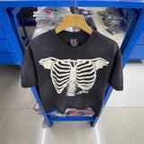 saint m t shirts s.m. skull skeleton graphic crewneck pullover short sleeve t-shirt