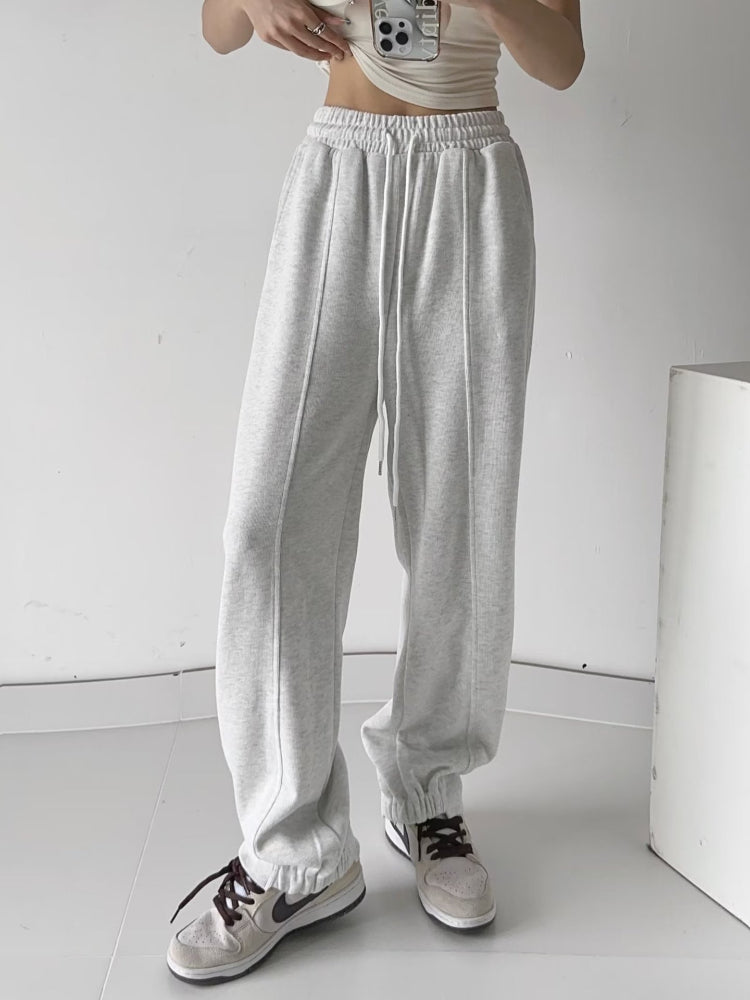 Women Sweatpants Autumn and Winter Leisure Gray Sweatpants