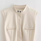 Women Dresses Summer Slim Fit Short Dress Stand Collar Sexy Skirt (Xds0414)