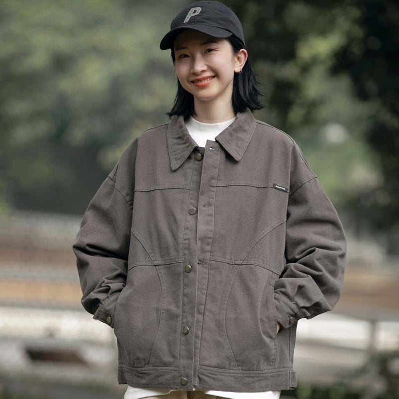 Unisex Shirts Autumn Arc Splicing Coat