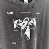 saint m t shirts s.m vintage oil painting pattern pullover casual tank top