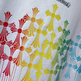Chh Chrome Hearts T Shirts Color Ink Splashing Graffiti Sports Loose Short Sleeve T-Shirt