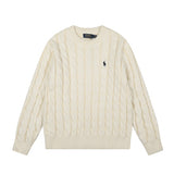 Rl ralph lauren pony crew neck knit wool sweater - couple's warm autumn/winter top - casual relaxed fit