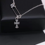 Chrome Hearts Necklace Vintage Cross Small Pin Male and Female Collarbone Chain