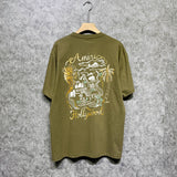 Amiri t shirts hollywood golden dragon printing short sleeve