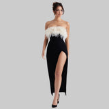 Women Evening Dress High Slit Bandage One-Piece Dress