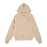 Amiaheoine macaron color heartembroider couple hooded hoodie loosefall and wintersweatshirt