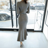 Women Dresses Crew Neck Dress Sexy Hip Skirt