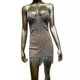 Women Dresses Sexy Party Ultra Short Tube Dress (Ont0408)