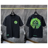 Ch hip-hop t shirts high version ch colorful heavy industry horseshoe embroidery loosecasualpure cotton american heavy weight