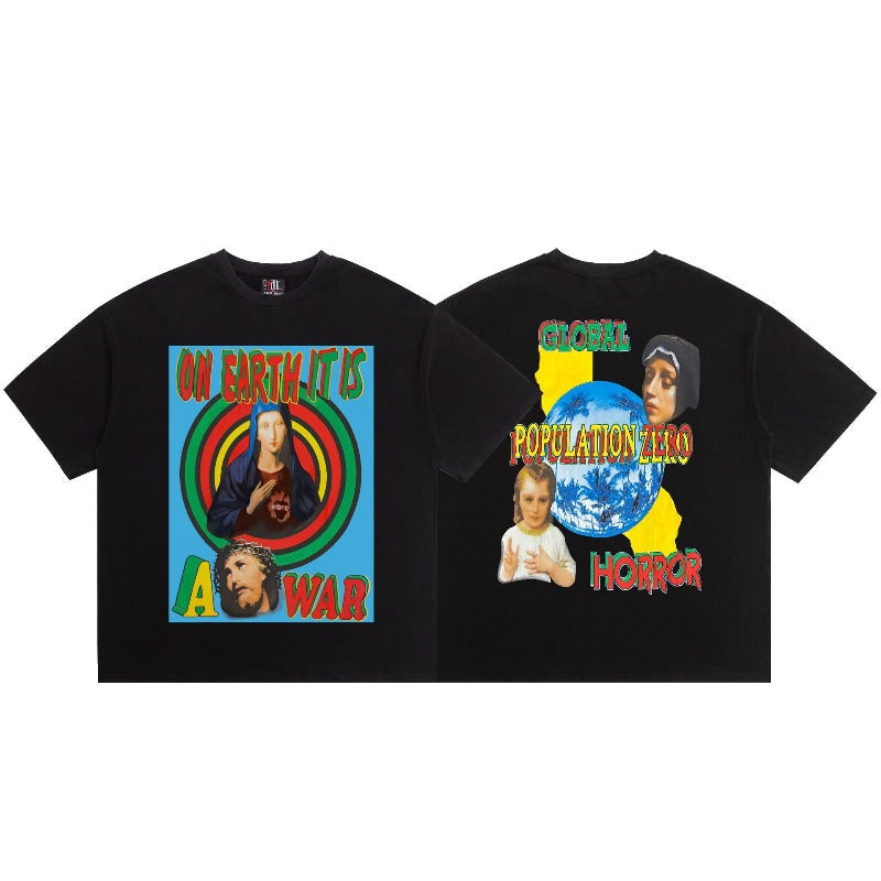 saint m t shirts s.m. madonna and child earth vintage print short sleeve tee