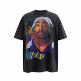 SAINT MICHAEL Vintage T Shirt MKSZY 2pac White Headscarf West Coast Vintage Short Sleeve