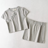 Women Sweater Knitwear Retro V-neck High Waist Exposed Navel Knitted T-shirt Sheath Skirt Suit