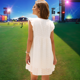 Coachella Dress Women's V-Neck Short Sleeve Lace Dress