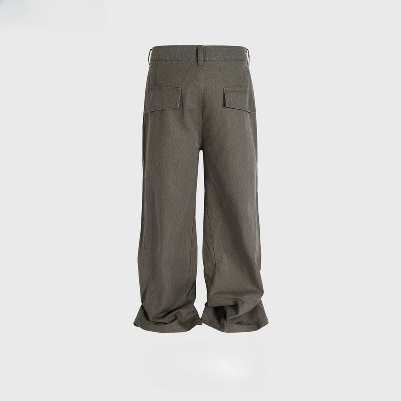 MIJKO Men's Vintage Pants MIJKO Men's Women's Spliced Pants Straight Casual Overalls