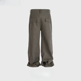 MIJKO Men's Vintage Pants MIJKO Men's Women's Spliced Pants Straight Casual Overalls