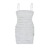 Women Dresses Sexy Mesh Camisole Mini Dress Short Skirt (Zns0409)