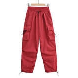 Women Sweatpants Retro Loose Trousers Three-Dimensional Pocket Overalls