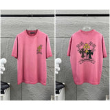 Ch hip-hop t shirts ch high weight short-sleeved summercolorful horseshoe printing short-sleeved t-shirt couple men's t