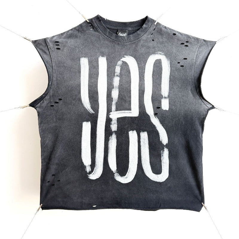 saint m t shirts s.m letter print limited edition pullover casual tank top