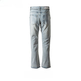 MIJKO Men's Vintage Pants MIJKO Men's Women's Autumn and Winter Wide-footed Trousers Washed and Old Jeans